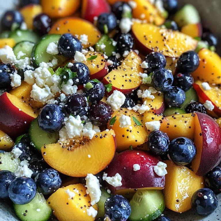 Blueberry Peach Feta Salad