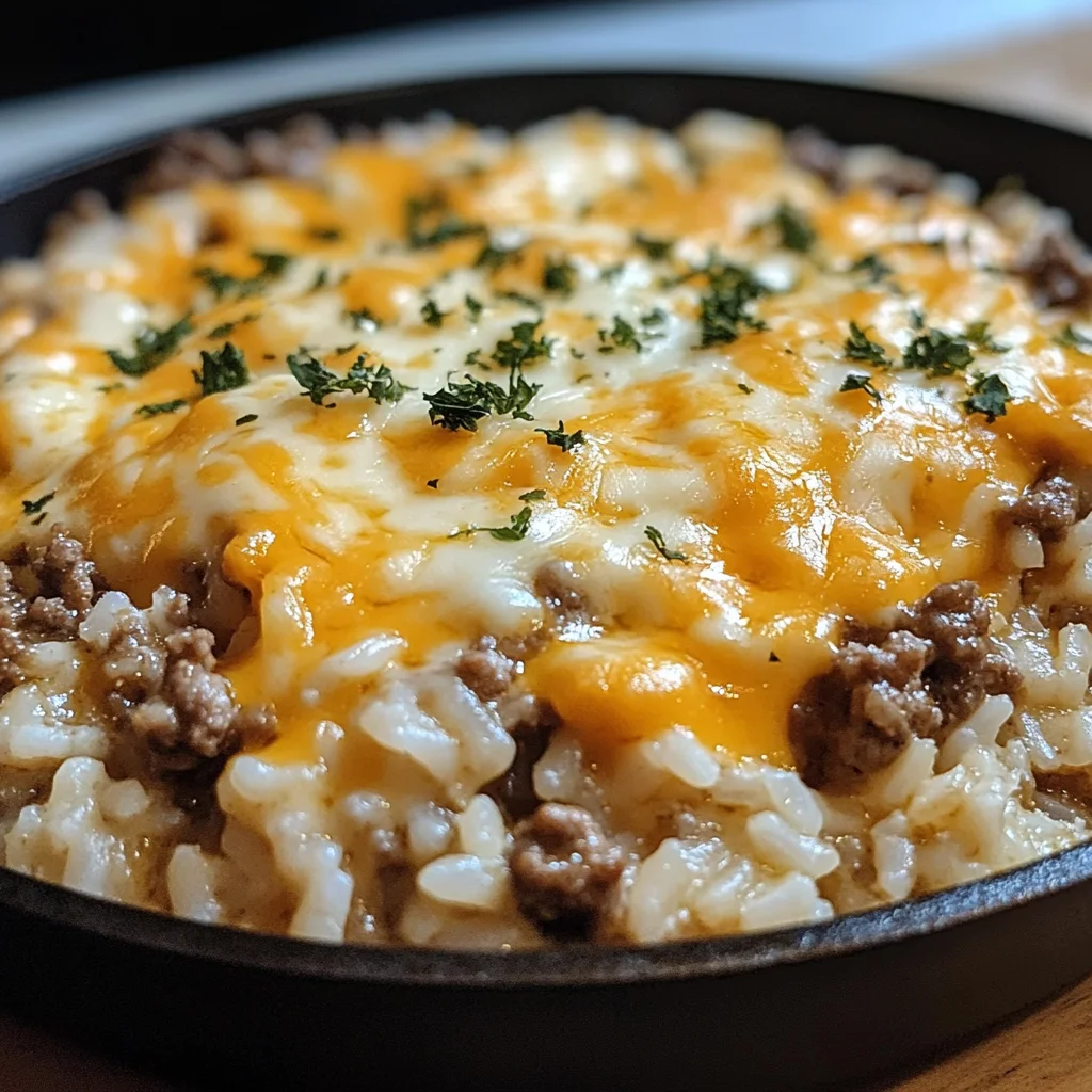 Garlic Butter Beef And Rice Skillet