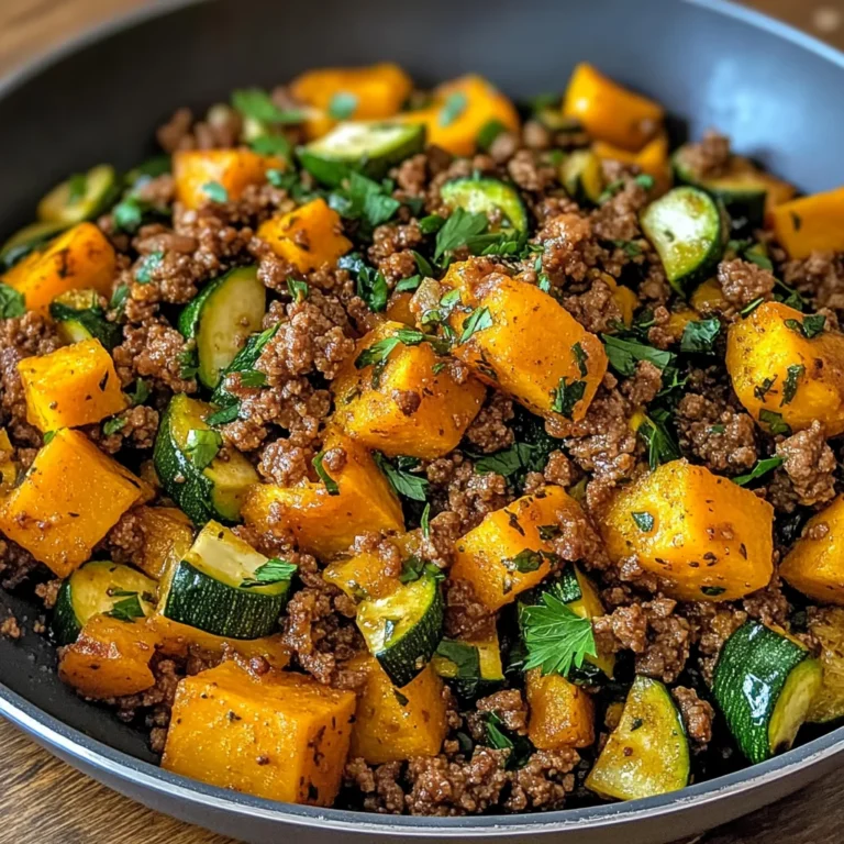 Ground Beef Zucchini Sweet Potato Skillet
