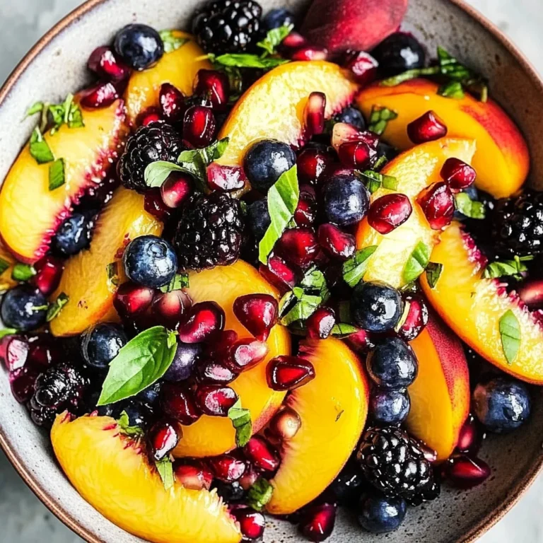 Honey Lime Basil Peach Fruit Salad