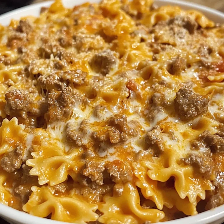 Velveeta Beef Pasta Served With Bowtie Noodles