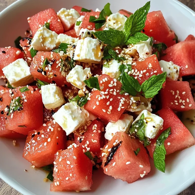 Watermelon and Feta Salad with Honey Balsamic Vinaigrette