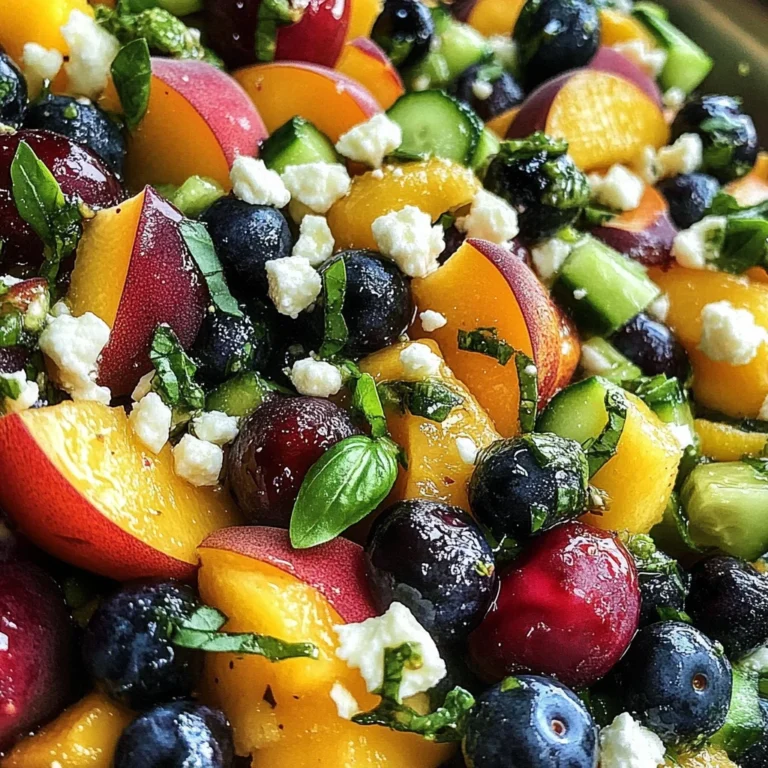 Blueberry Peach Feta Salad