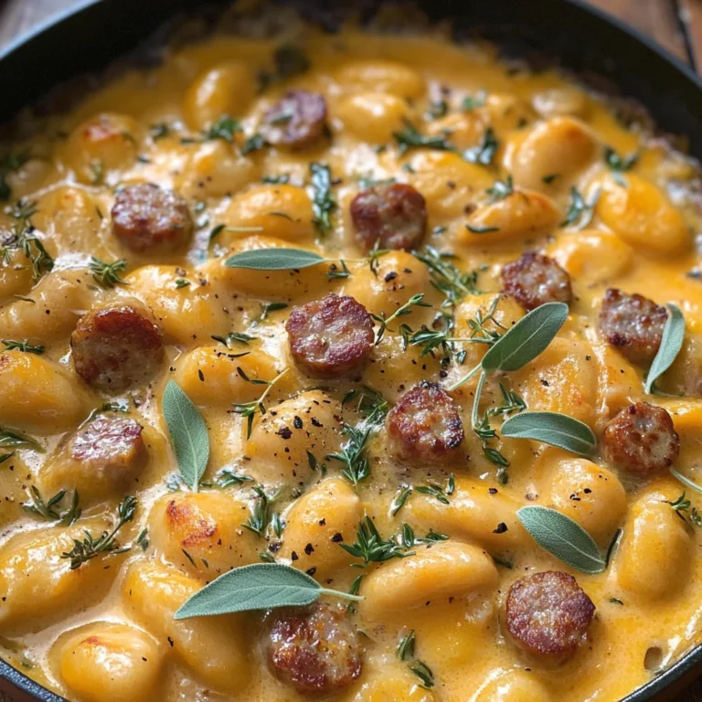 Creamy Butternut Squash Gnocchi with Sausage, Thyme, and Sage