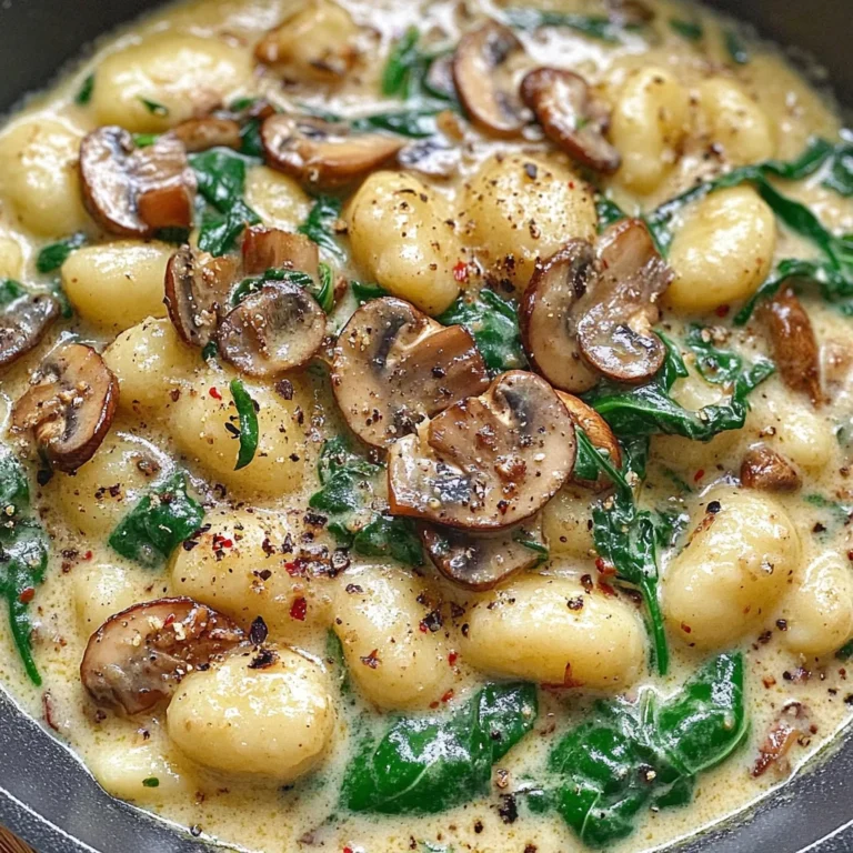 Creamy Spinach and Mushroom Gnocchi (One-Pan, 20 Minutes)