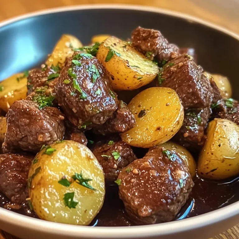 Garlic Butter Beef Bites with Potatoes