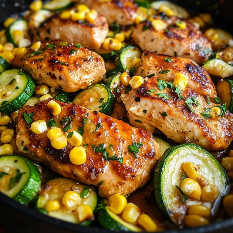 Garlic Butter Chicken with Zucchini and Corn - One-Pan, 30-Minute Meal