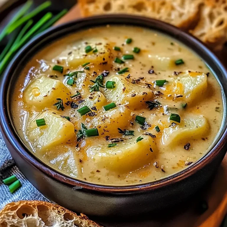 Hearty Cheddar Garlic Herb Potato Soup Recipe