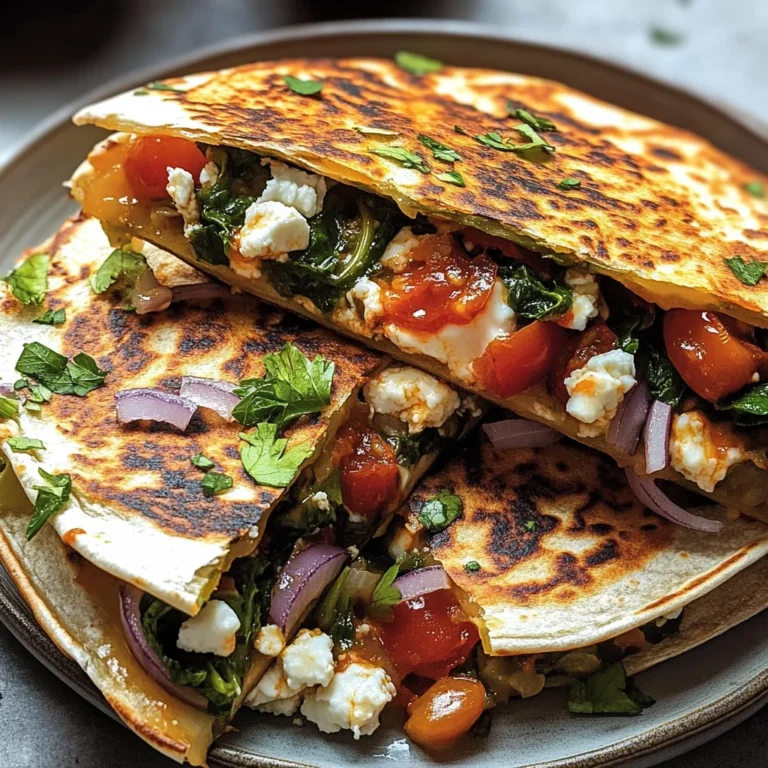 Mediterranean Quesadillas with Spinach, Feta, Mozzarella, and Red Onion
