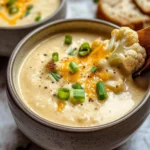 Roasted Garlic Cheddar Cauliflower Soup
