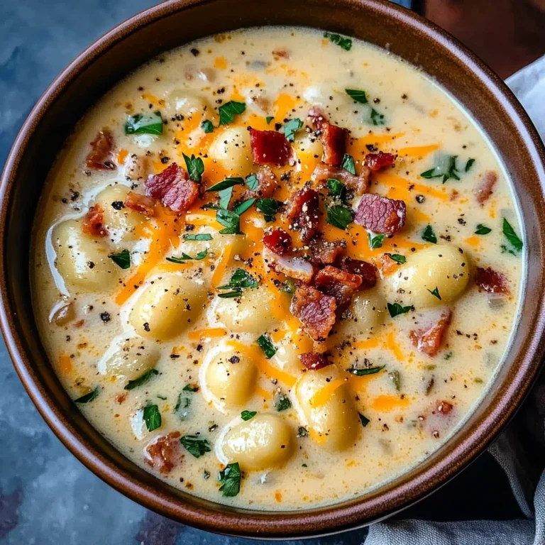 Turkey Bacon Cheddar Gnocchi Soup
