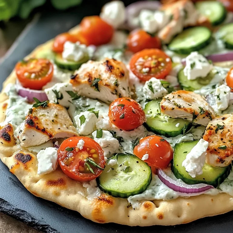 Tzatziki Chicken & Veggie Naan Pizza