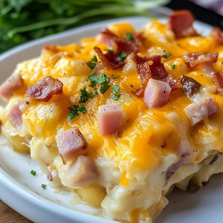 chicken ham & Turkey Bacon Cheesy Potatoes