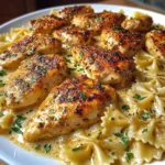 Cheesy Garlic Chicken with Cajun Alfredo Bowties