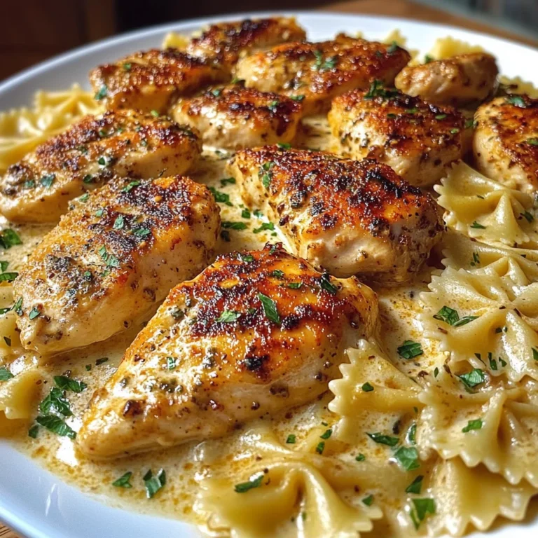 Cheesy Garlic Chicken with Cajun Alfredo Bowties