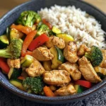 Chicken Veggie Stir-Fry with Brown Rice Bowl