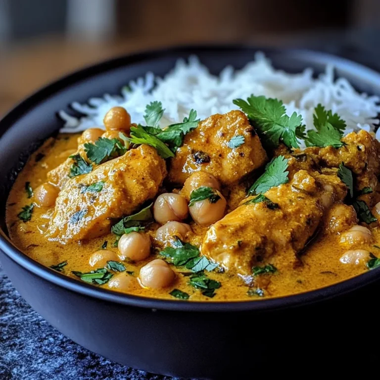 Coconut Chicken & Chickpea Curry with Garlic Naan