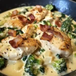 Creamy Chicken Alfredo with Bacon, Spinach & Broccoli