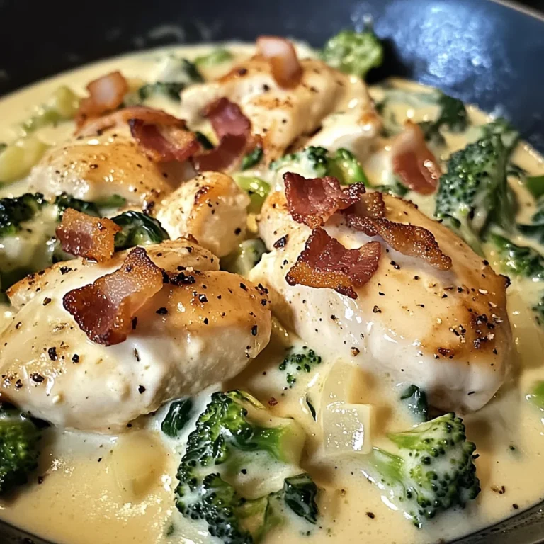 Creamy Chicken Alfredo with Bacon, Spinach & Broccoli