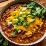 Crockpot Spicy Queso Beef Chili