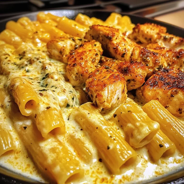 Garlic Cajun Chicken Cheesy Rigatoni in Velveeta Cream Sauce