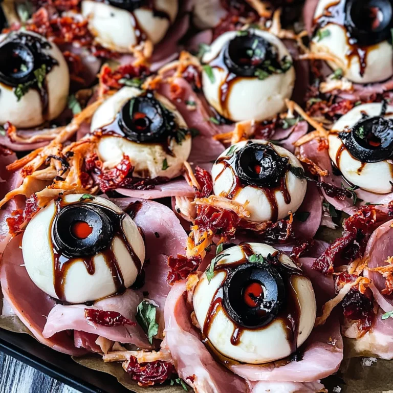 Halloween Antipasto Eyeballs Appetizer