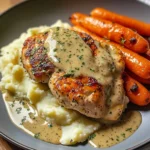 Herb Cream Chicken with Mashed Potatoes & Glazed Carrots