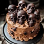 High Altitude Ginger Chocolate Skull Cake for Halloween