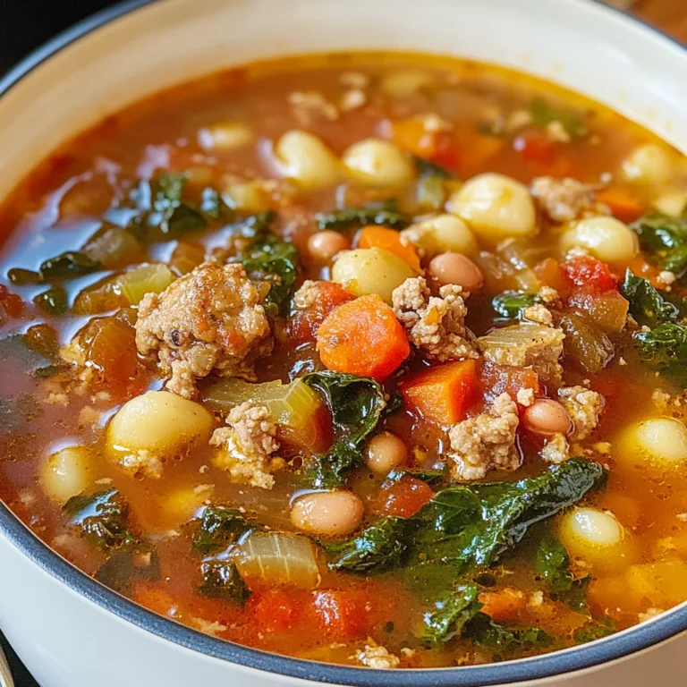 Italian Vegetable Soup with Spicy Sausage