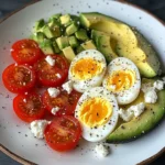 Mediterranean Breakfast Plate with Eggs, Feta & Avocado