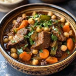 Moroccan Lamb Tagine with Prunes, Chickpeas & Spiced Vegetables