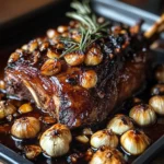 Roasted Bone-In Lamb Shoulder with Garlic and Honey-Rosemary Glaze