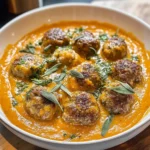 Turkey Meatballs in Pumpkin Sage Sauce