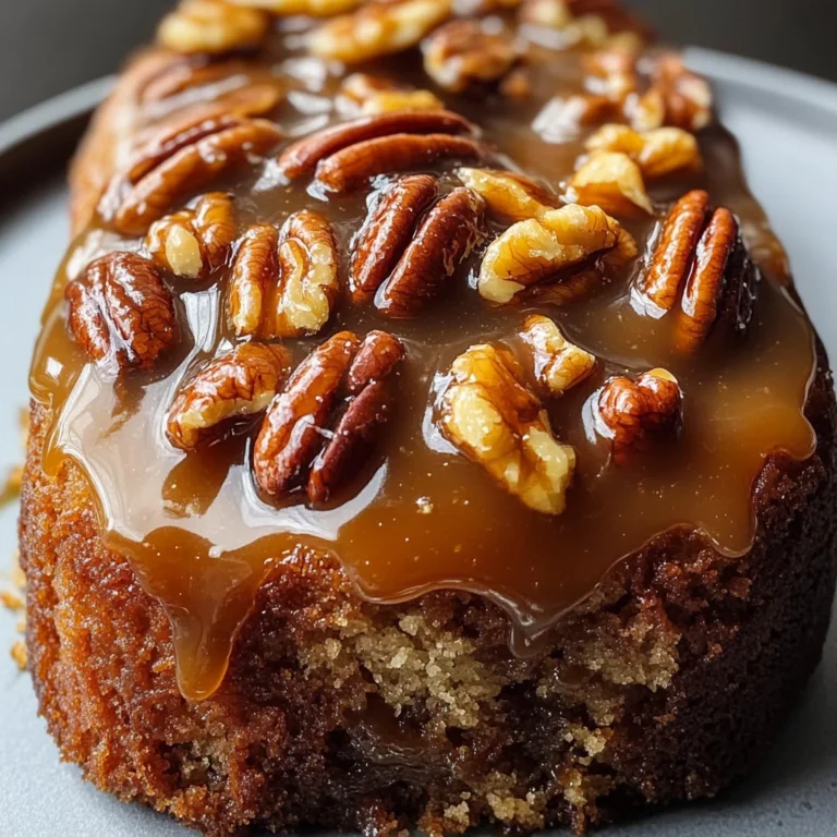 Upside-Down Caramel Pecan Cake