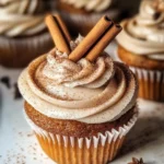 Vanilla Chai Pumpkin Latte Cupcakes with Cinnamon Brown Sugar Frosting