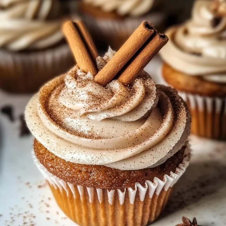 Vanilla Chai Pumpkin Latte Cupcakes with Cinnamon Brown Sugar Frosting