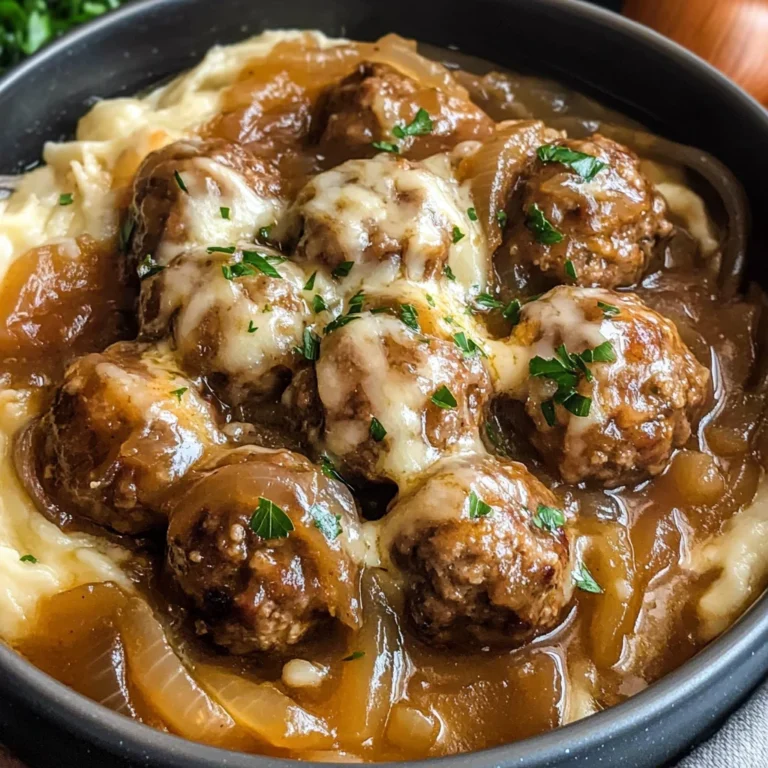 Crock Pot French Onion Meatballs