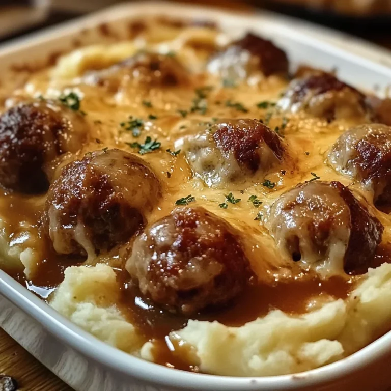 Meatball & Mashed Potato Bake