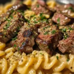 One-Pot Creamy Spicy Garlic Butter Steak & Pasta