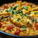 One Pot Queso Chicken and Rice : Easy Comfort Food