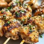 Ranch Garlic Parmesan Chicken Skewers